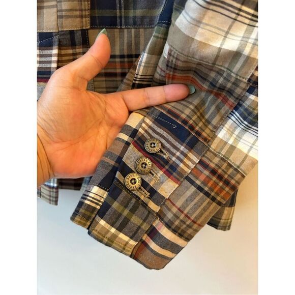 Set of Brooks Brothers Y2K patchwork Madras plaid blazer and sailor ankle chino - Picture 5 of 16